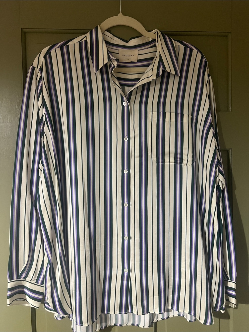 Sezane Max Green & Lilac Stripes - Picture 5 of 7